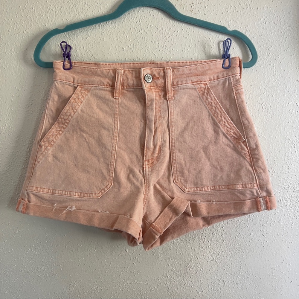American Eagle Blush Pink Denim Mom Shorts